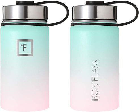 Iron Flask Sports Water Bottle - 14 Oz, 3 Lids (Straw Lid), Leak Proof, Vacuum Insulated Stainless Steel, Double Walled, Thermo Mug, Metal Canteen
