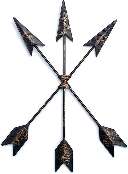 CraftyCrocodile Arrow Wall Decor - Native American Decoration for Rustic, Farmhouse, Distressed Aesthetic - Symbolic Cast Iron Art Piece for Home, Living Room, Gallery Display, Cafe - Hook Included