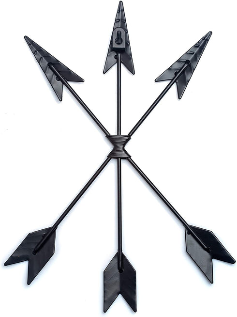 CraftyCrocodile Arrow Wall Decor - Native American Decoration for Rustic, Farmhouse, Distressed Aesthetic - Symbolic Cast Iron Art Piece for Home, Living Room, Gallery Display, Cafe - Hook Included