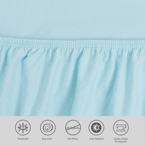 BROLEX King Fitted Sheet,1 Single Fitted Sheet Only,Ultra Soft Stretchy Jersey Knit,Wrinkle Free & Stay in Place,Fit Mattress Deep from 8" Up to 14",Baby Blue