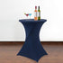 Obstal Navy Blue Cocktail Table Covers Stretch Spandex Cocktail Table Cover Cloth for Wedding (30"-32" Diameter x 42" Height,1Pc)