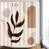 Modern Abstract Shower Curtain Mid Century Shower Curtain Set Minimalist Geometric Plant Arch Curve Sun Waterproof Bathtub Curtains with 12 Hooks Bathroom Decor W59—H70
