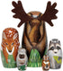 Bits and Pieces - "Woody and Friends American Woodland Creatures Nesting Dolls - Hand Painted Wooden Nesting Dolls Matryoshka Animal Figurines - Set of 5 Dolls from 5.5" Tall