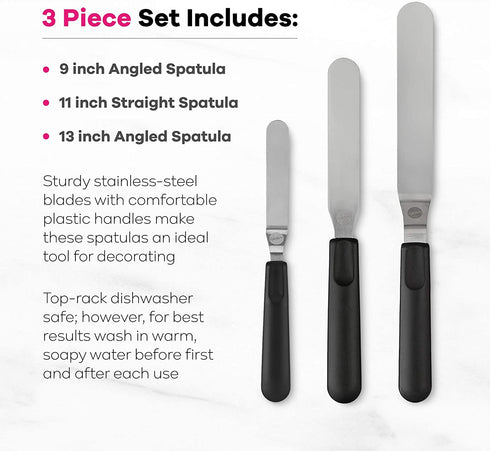 Wilton Cake Decorating Icing Spatula Set, 3-Piece