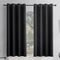 TOAVA DECO Black Curtains for Bedroom 2 Panels Grommet Top Blackout Thermal Insulated Room Darkening Curtains Panels for Bathroom 52 Inch Width x 45 Inch Length