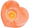 himalayan glow 3051 Shape Natural Pink Heart Style Tealight, 100% Pure Crystal Salt Candle Holder | Night Light & Decorative Light, Perfect Valentine's Day Gift, 3 Inches, Orange