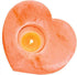 himalayan glow 3051 Shape Natural Pink Heart Style Tealight, 100% Pure Crystal Salt Candle Holder | Night Light & Decorative Light, Perfect Valentine's Day Gift, 3 Inches, Orange