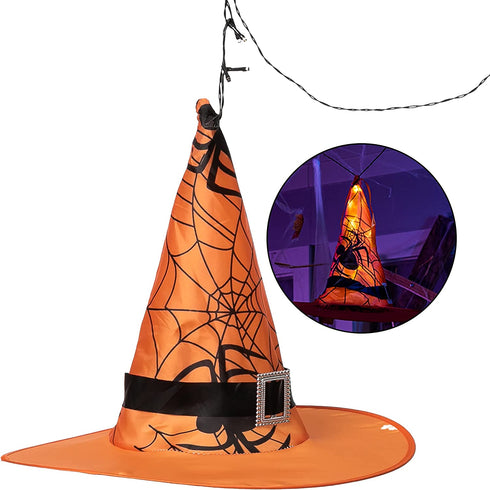 JOYIN 12 Pcs Halloween Decorations Witch Hat Lights String Lights, Lighted Witches Hats Lights Outdoor, Glowing Witch Hats in 8 Flashing Modes, Light Up Witch Hat Decor for Outdoor Indoor Yard Tree