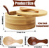 Salt and Pepper Bowls, Salt Keeper with Swivel Lid and Magnet to Keep Dry, Bamboo Salt Cellar with Two Spoons, Two Deep Compartments for Counter