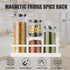 2 Pack Magnetic Spice Rack Seasoning Organizers Refrigerator Shelf W/ 4 Hooks Fridge Side Wall Mount Storage Rack Metal Jar Holder Utensils Towel Shelves Home Kitchen Organization Spice Stand -White