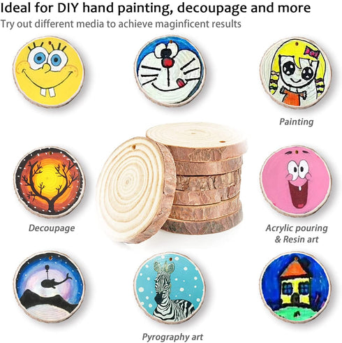 BLONGANG Hanging Photo Display Wood Picture Photo Frame Room Wall Decor with 10 DIY Natual Pine Wood and 33 feet DIY Twine String and 50 Wood Clips and 10 Self Adhesive No Holes Drilling
