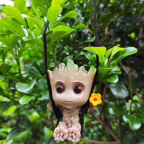 IVriel Anime Car Hanging Accessories Groot Pendant Auto Interior Decorations Home Gardening Decor Ornaments Crafts Doll Toy for Birthday Gift
