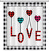 Happy Valentine's Day Shower Curtain Red Love Heart with Buffalo Plaid Love Farmhouse Shower Curtains for Couple Lover Bathroom Home Decor 72x72 Inch Waterproof Fabric with Hooks