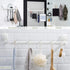 LUXEAR Suction Cup Towel Bar, 24 inches Adjustable Towel Rack, No Drill & Removable Hand Towel Holder with 5 Sliding Hooks, Wall Mounted Towel Bar for Bathroom, Kitchen, Door - White
