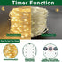 TURNMEON 300 LED 99 Ft Christmas Copper Wire Fairy LED String Lights with Timer 8 Modes Remote Plug in Christmas Lights Decoration for Indoor Outdoor Home Bedroom Xmas Tree Party Decor, Warm White