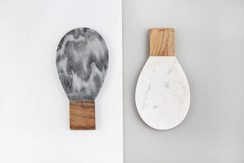 Thirstystone Spoon Rest, Gray Marble Acacia Wood
