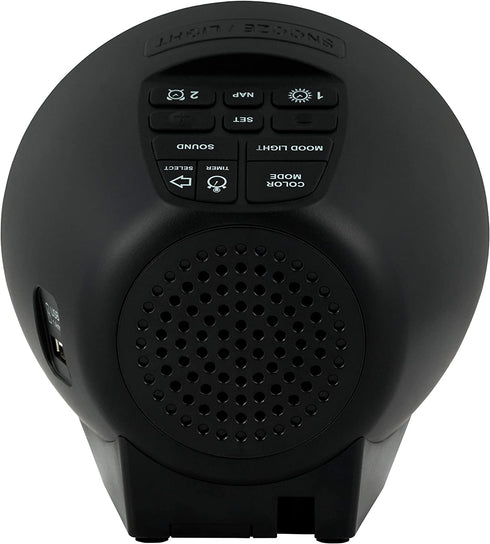 La Crosse Technology C83117-INT Color Mood Light Desk Clock with 5 Soothing Nature Sounds and USB Port, Black