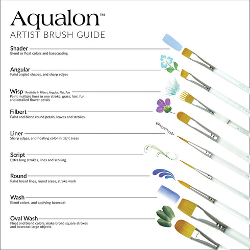 Aqualon Royal and Langnickel Short Handle Paint Brush Set, Round, 13-Piece