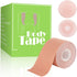 Boob Tape, Boobytape for Breast Lift with 2 Reusable Silicone Covers, Bob Tape for Large Breasts A-E Cup Size, Kinesiology Tape Waterproof Body Tape for Breast Push Up for Strapless Dress