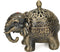 LIABI Incense Burner, Metal Backflow Cone Coil Stick Incense Holder Ash Catcher with Lid, Aromatherapy Ornament Home Decoration for Indoor Outdoor (Bronze Elephant)
