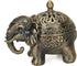 LIABI Incense Burner, Metal Backflow Cone Coil Stick Incense Holder Ash Catcher with Lid, Aromatherapy Ornament Home Decoration for Indoor Outdoor (Bronze Elephant)