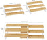 MOOACE 3 Tier Expandable Spice Organizer (15.35"-22.2"L), Bamboo Spice Rack Organizer for Cabinet Countertop Pantry, Set of 2 (White)