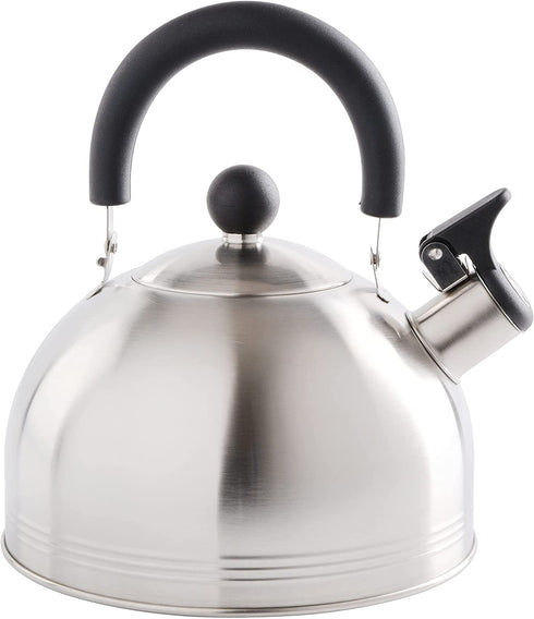 Mr. Coffee Carterton Stainless Steel Whistling Tea Kettle, 1.5-Quart, Mirror Polish