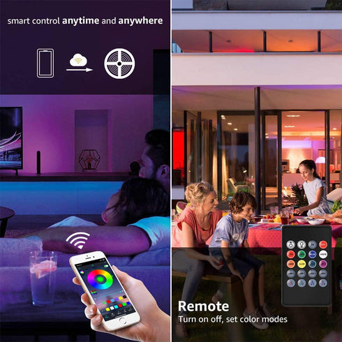 Led Lights for Bedroom, L8star 50ft Rgb Led Strip Lights with Bluetooth and Remote Control Sync to Music