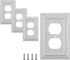 Pack of 4 Wall Plate Outlet Switch Covers by SleekLighting | Classic White Architecture Wall plates| Variety of Styles: Decorator/Duplex/Toggle/Blank/& Combo | Size: 1 Gang Duplex Receptacle