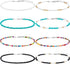 Hicarer Seed Bead Choker Necklace Tiny Beaded Choker Boho Colorful Choker Necklace Chain Jewelry for Women and Girls, Adjustable 12-16 Inches (Color Set 1, 8 Pieces)