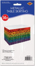 Beistle Metallic Plastic 1 Ply Rainbow Table Skirt Pride Decorations LGBQT Tableware, 30" x 14', Red/Orange/Yellow/Green/Blue/Purple