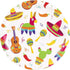 144 Pieces Let's Fiesta Disposable Dinnerware Set for Birthday Party Supplies, Cinco de Mayo Paper Plates, Yellow Cutlery, Cups, Napkins (Serves 24)