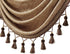 Thick Chenille Waterfall Swag Valances for Living Room Rod Pocket Valance Curtains for Kitchen (Coffee, 30" W x 22" L | 1Panel)