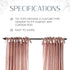 Elrene Home Fashions Korena Tie-Top Crushed Velvet Window Curtain Panel, Rustic-Chic Curtain Panel for Living Room or Bedroom, 50 Inches by 95 Inches, Blush, 1 Panel