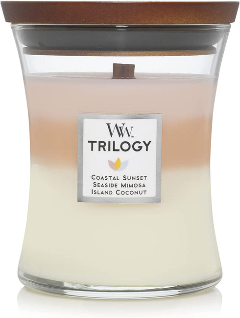 WoodWick Island Getaway Medium Hourglass Trilogy Candle, 9.7 oz.