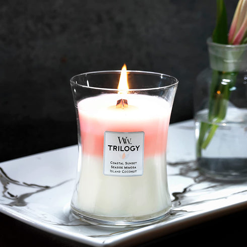 WoodWick Island Getaway Medium Hourglass Trilogy Candle, 9.7 oz.