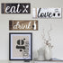 9PCS Kitchen Wall Decor Wooden Home Signs, Rustic Love Drink Eat Signs Kitchen Decor Home Wall Plaque with Hanging Hole and Invisible Nails, Kitchen Art Dining Room Bar Cafe Decoration