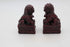 LuckyGifts A Pair of Mini Vintage Red Wood Look Feng Shui Fu | Foo Dog Home Protection Lions Guardians Set