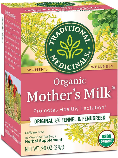 Traditional Medicinals Mother's Milk Tea - Organic Tea for Breastfeeding, Traditional Medicines Lactation Tea, Pack 1