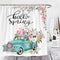 Wencal Hello Spring Truck Floral Shower Curtain Load of Flowers Bathroom Decor with Hooks 72 x 72 Inches