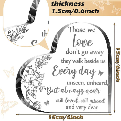 Sympathy Gift Remembrance Memorial Gift Crystal Glass Heart Bereavement Gifts Loss of Loved One Loss of Family Member Condolence Gifts Table Centerpieces Sentimental Gifts for Home Table Decorations