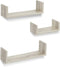 Americanflat Driftwood Floating Shelves Set of 3 - U Shaped Composite Wood Wall Mounted Display Ledges for Bedroom, Living Room, Bathroom, Kitchen, and Office