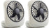 Treva 5-Inch Portable Desktop Battery Powered Fan, 2 Cooling Speeds with Compact Folding & Tilt Design- 2 Pack (Grey)