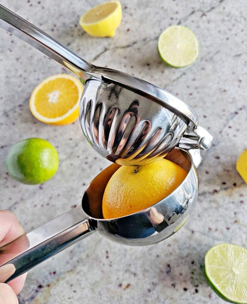 Fresh Menu Kitchen Premium Quality Citrus Squeezer - Heavy Duty Lime and Lemon Squeezer That's Great for Juicing Oranges - Includes 10 Free Recipes