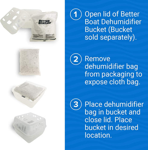 4 Pack Moisture Absorbers Dehumidifier Refill Bag to Get Rid of Odors & Damp Air | Pellet Packs for use in Refillable Bucket for Basement Closet Home RV and Boating Refills Unscented Fragrance Free