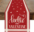 Artoid Mode Elegant French Stripe Hearts Love Hello Valentine's Day Table Runner, Seasonal Anniversary Wedding Holiday Kitchen Dining Table Decoration for Indoor Outdoor Home Party Decor 13 x 72 Inch