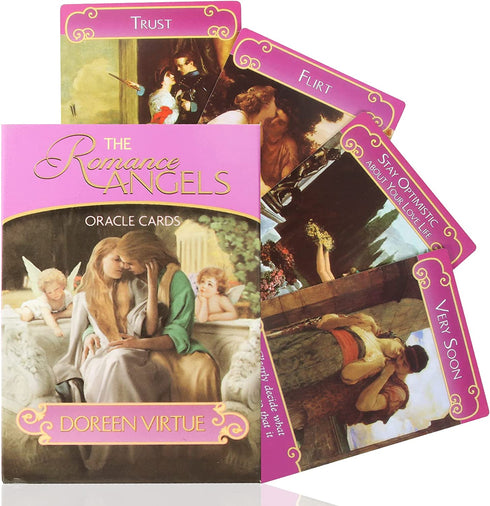 The Romance Angels Tarot Oracle Cards Deck|The 44 Romance Angel Oracle Cards by Doreen Virtue Rare Out of Print, New Gold-Plated Series, Clarity About Soul-Mate Relationships, Healing from The Past