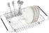 iPEGTOP Expandable Dish Drying Rack with Rustproof Stainless Steel Utensil Cutlery Holder, Over Sink Dish Rack Basket Shelf, Dish Drainer in Sink or On Counter