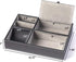 HUJI Men's Black Leatherette Valet Jewelry Tray Display Showcase Insert Liner Organizer 5 Compartments Desk Car Home Dresser Keys Phone Wallet Coins
