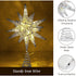 Lewondr Christmas Tree Topper, Battery Powered 3D Geometric Star Decorative LED Lights Bright Star Lighting with Springy Base for Holiday Xmas Tradition Moravian Tree Christmas Decor - Silver